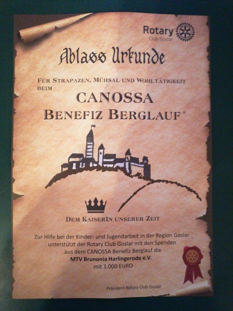Ablassurkunde Canossa-lauf 